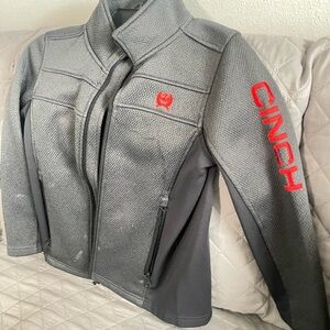 Cinch Charcoal Jacket with Red Logo